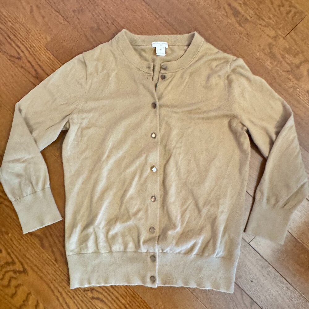J.Cew Factory The Claire Cardigan - Medium 3/4 Sleeve Cardigan - Tan
